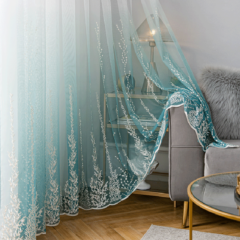 Lace Net Curtain Voile Drape Sheer Embroidery Single Panel Home Room Eyelets Top