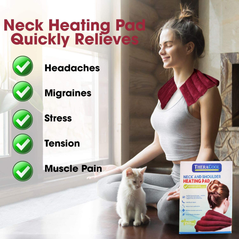 Heating Pad for Neck and Shoulders | Microwavable Moist Heat Aromatherapy Wrap H