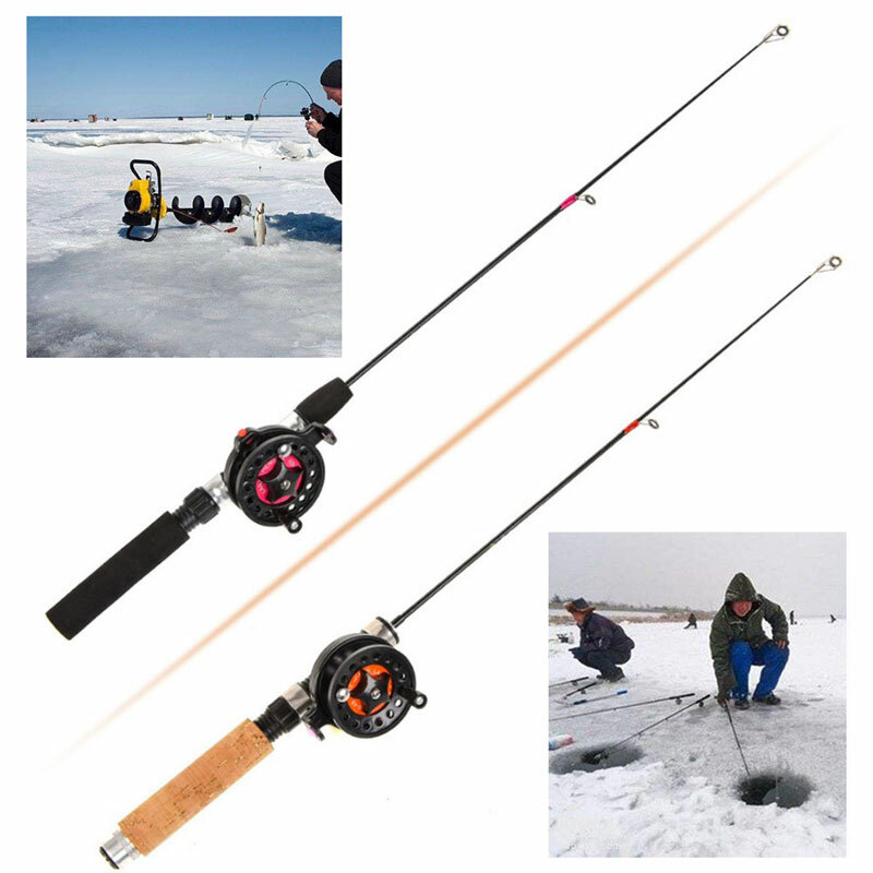 Ice Winter Fishing Rod Reel Kit Mini Telescopic Portable Rod