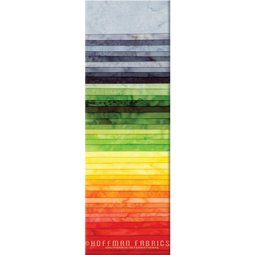 Hoffman 1895 Mercury 40 x 2 1/2 Inch Fabric Strips Bali Pop aka Jelly Roll