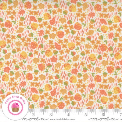 Moda COZY UP 29122 11 White Orange Floral COREY YODER Quilt Fabric
