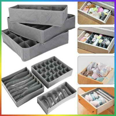 3 x Aufbewahrungsbox Kasten Unterwäsche Socken BH Hälter Krawatten Organizer
