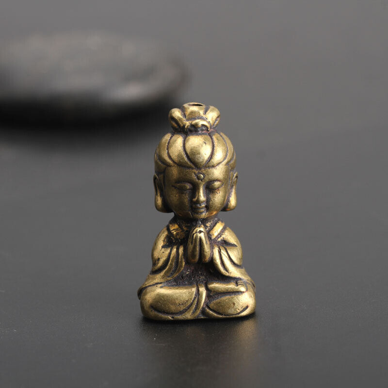 Chinese old Antique Collectible Brass girl hand piece Exquisite Pendant A5
