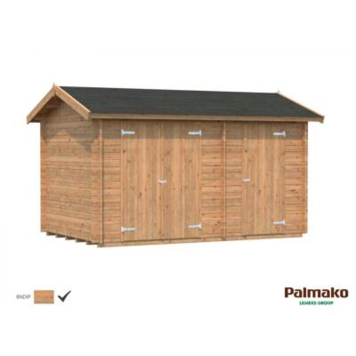 Palmako Holz Gerätehaus Jari 8,9 m² hellbraun tauchgrundiert 390 x 240 cm