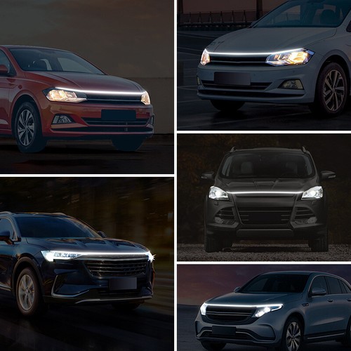 Universal White Flexible Car Hood Day Running LED Light Strip Accessories USA