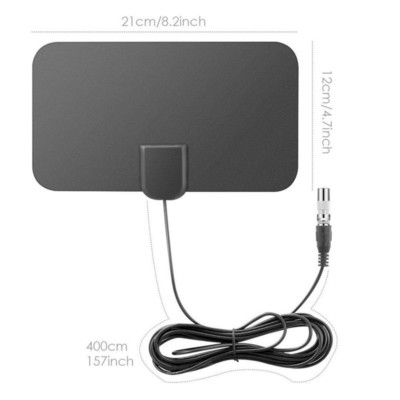 TV Antenna HDTV Flat HD Digital Indoor Amplified 50-Mile Ran TVFox VHF UH_z8