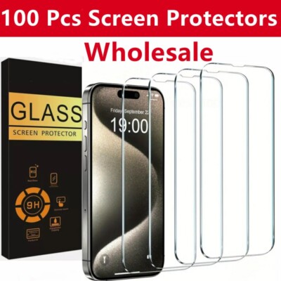 Wholesale LOT Tempered Glass Screen Protector for iPhone 16 Pro Max 15 14 13 12