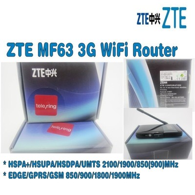ZTE MF63 Unlocked 3G GSM 21Mbps USB Router Mobile Hotspot Plus with 3g Antenna