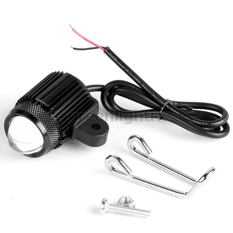 1X LED Electric Bike Fog Light Ebike Headlight Motorcycle White Yellow Dual Beam