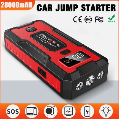 Portable Car Jump Starter 28000MAH 12 Volt Battery Jumper Box Power Bank Charger