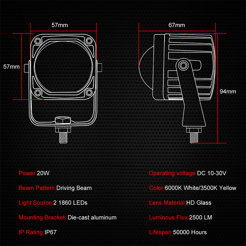 2x 2inch 8D LED Work Light Bar Pods Driving Fog/Spot Lamp Offroad Truck Boat SUV