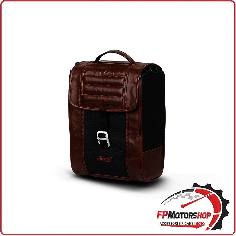 BORSA LATERALE PORTAPACCHI PER MOTO SHAD CAFE' RACER SR38 10L MARRONE X0SR38