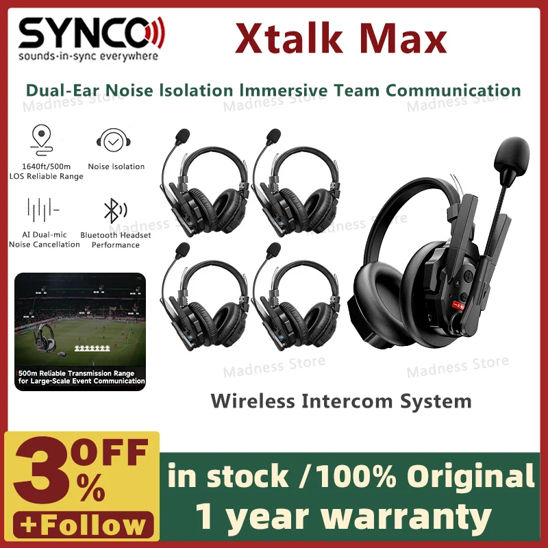 New Xtalk XMAX X2 X5 X9 X13 Wireless Headset Full-duplex Intercom Communication