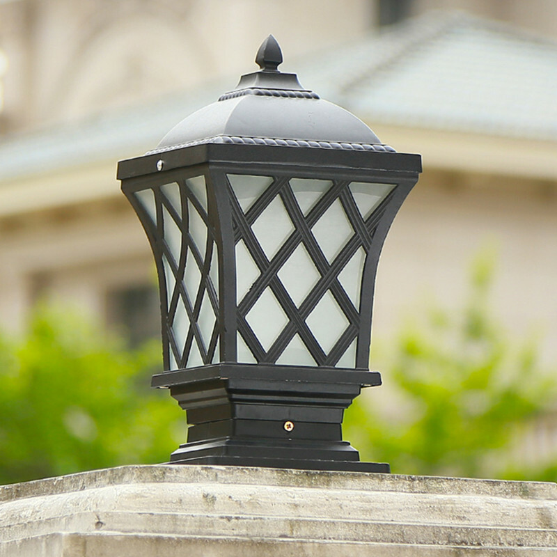 Yard Pillar Lamp Outdoor Wall Sconce Garden Gate Wall Lights Black Wall Lighting