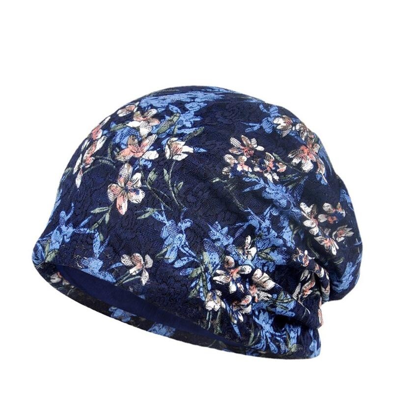 Women Baggy Slouchy Beanie Hat Summer Breathable Lace Jacquard Cap