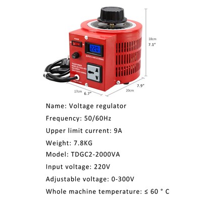 2000VA Transformer Variable AC Output 0-130V / 0-300V Voltage Regulator Metered