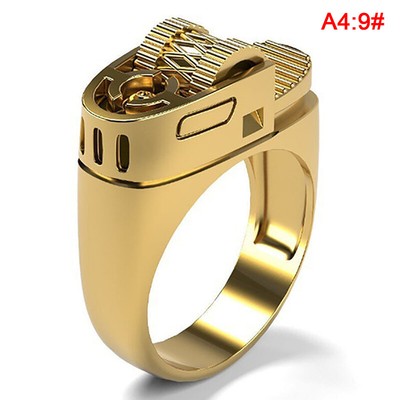 Lighter Ring for Men Women Vintage Punk Jewelry Gold/Silver Color Hip Hop Rings