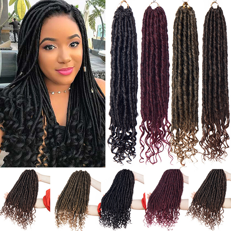 Straight Curly Ends Crochet Twist Braiding Hair Extension Goddess