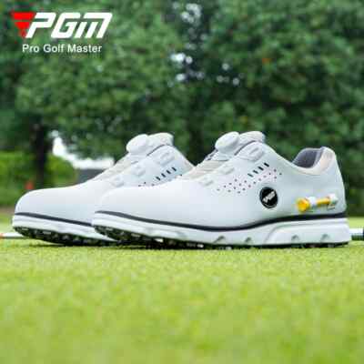 PGM Men Waterproof Quick Lacing Golf Shoes Male Sneakers with Ball Tee and Mark