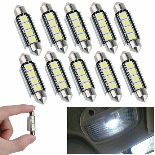 10x LED Soffitte Canbus 5050 4 SMD Xenon kaltweiß Auto Innenraum Beleuchtung 12V