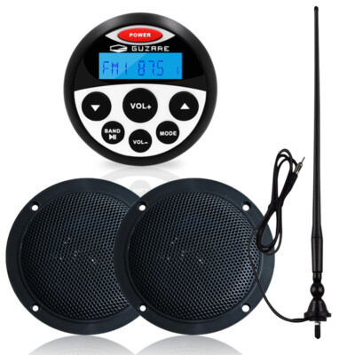 Waterproof Bluetooth Marine Speakers Kit Boat FM AM Radio System for Yacht
