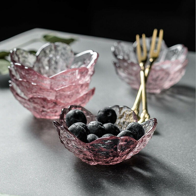 Kleine Glasschale Gold Inlay Glassauce Schüssel Kirschblüten