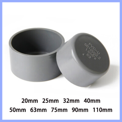 PVC Cap End Caps Plug Blanking 20-110mm Grey Adhesive Water Supply Pipe Fittings