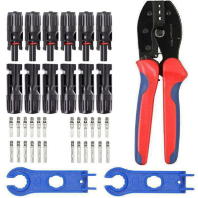 12PCS Solar Panel Cable Connector Crimper PV Crimping Pliers Cable Terminal Tool