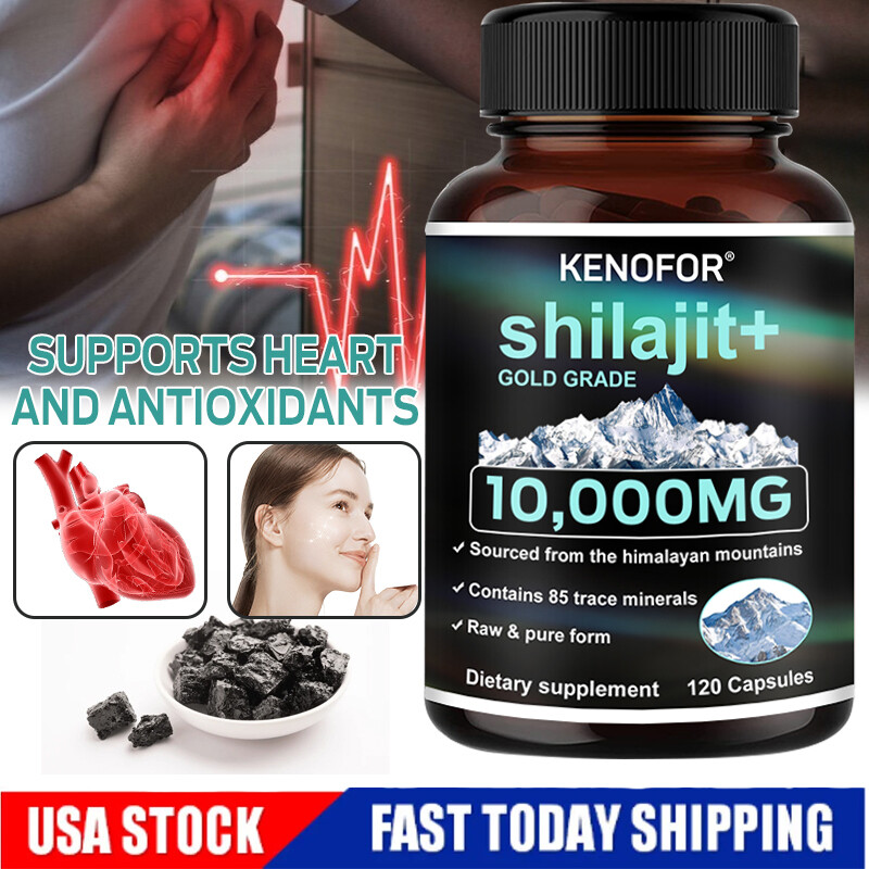 Pure Shilajt 10:1 Extract 10000MG Capsules - Provides Energy and Immune Support