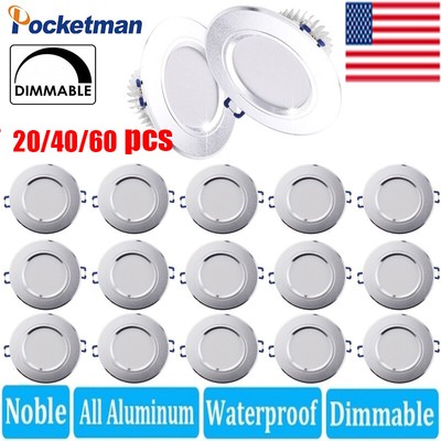 10-60pc Dimmable Downlight 5W LED Ceiling Recessed Cabinet Wall Spotlight 110V