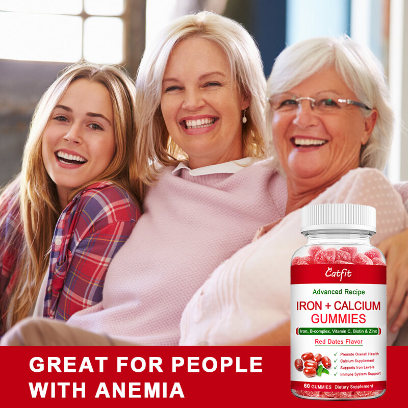 Iron Calcium Gummies Supplement for Kids,Adults Support Energy Increase Immunity