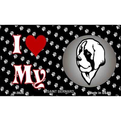 I Love My Saint Bernard Novelty Metal Magnet M-3926