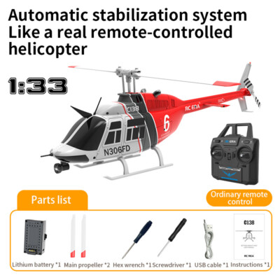 C138 Remote Control Helicopter 6CH 2.4G RC Helicopter Toys 6-Axis Gyro Airplane