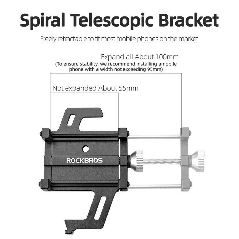 NEW ROCKBROS Motorcycle Bike Cell Phone Holder Aluminum Bracket Handlebar Mount