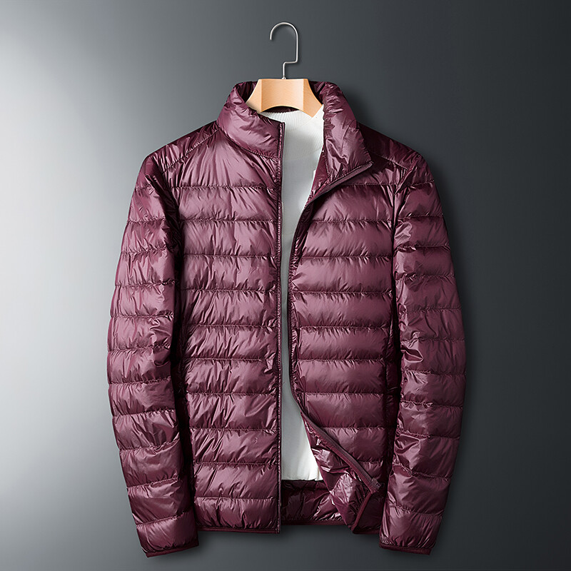 Men Lightweight Puffer Coat Bomber Jacket Down Outwear Activewear Jogging Warm