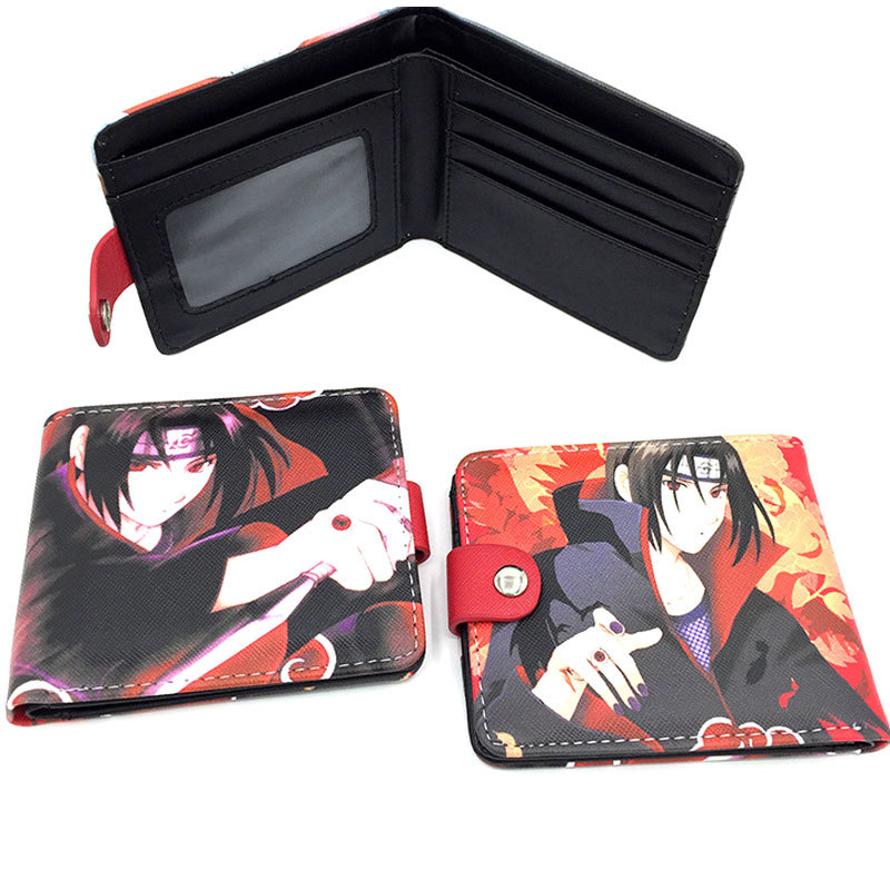 Details About Naruto Itachi Uchiha Bifold Wallet Snap Fastener Purse Coin Bag Card Holder Gift