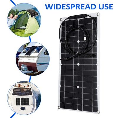 Portable  Flexible Solar Panel Kit 16V Mono Home RV Rooftop Camping Off-Grid PV