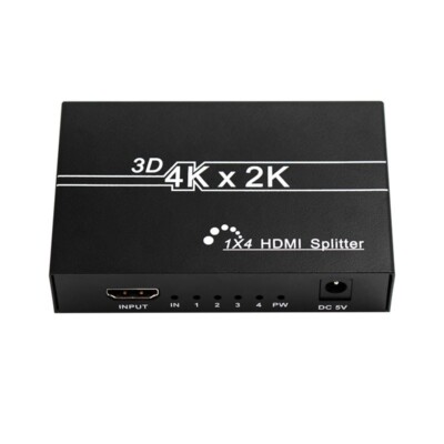 HDMI Splitter 1X4 HD 4-Port Hub Repeater Splitter Amplifier For HDTV 1 In 4 Out