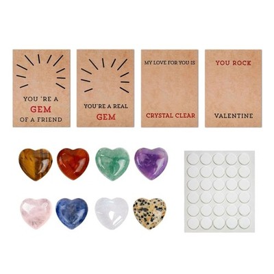 Valentines Day Gift for Kids 24pack Valentines Cards Heart Shape Crystal Gift