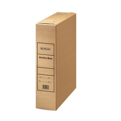 50 x Falken Archivbox DIN A4 8cm Vollpappe braun, Archiv-Schachtel, Archivboxen