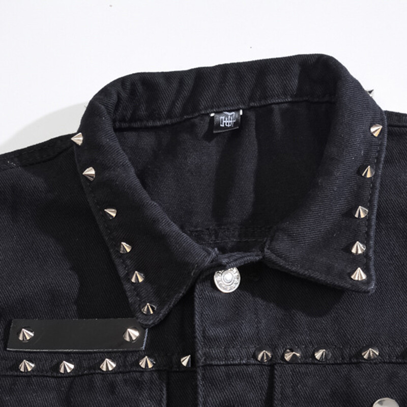 Herren Denim Biker Weste Jeans Weste Zerrissen Nieten Top Ärmellose Jacke