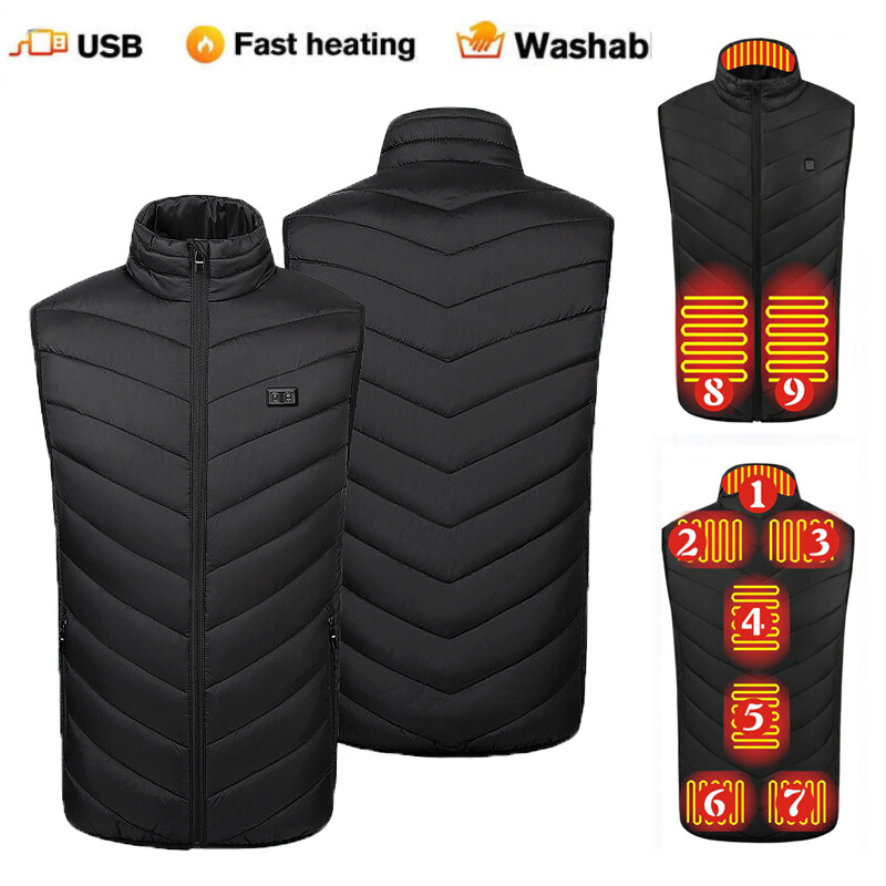 Men Women's Winter Vest Fishing Heating Jacket Warm Clothing