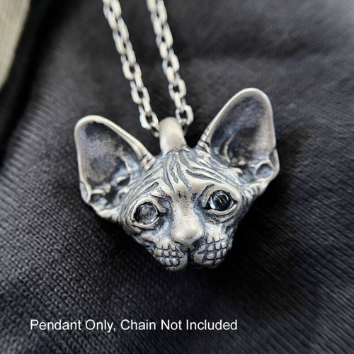 Sphynx Cat 925 Sterling Silver Pendant A2850 | eBay