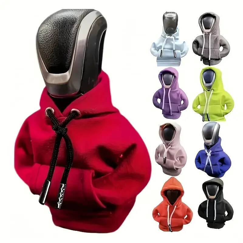 Auto Schaltknauf Hoodie Überzug KFZ Schalthebel Abdeckung Pullover Design Rot