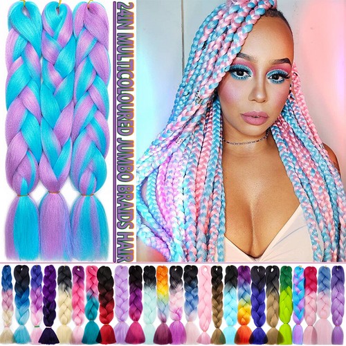 3/5*Pack Jumbo Hair Extensions kanekalons Braiding Crochet Twist Braids Festival