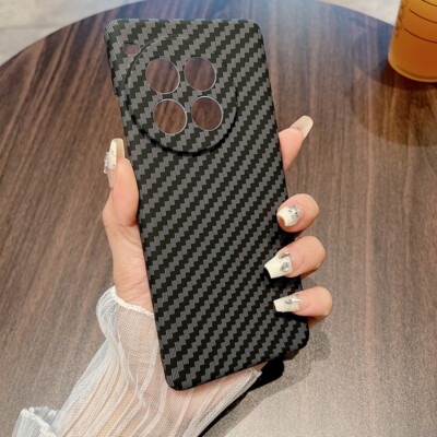 For OnePlus 12R ACE3 Pro Carbon Fiber Business Pattern Hard PC Slim Case Cover