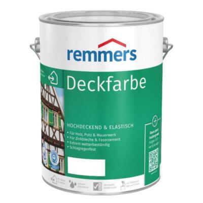 Remmers Deckfarbe Weiß 5 Liter Wetterschutz für Holz und Dachrinnen