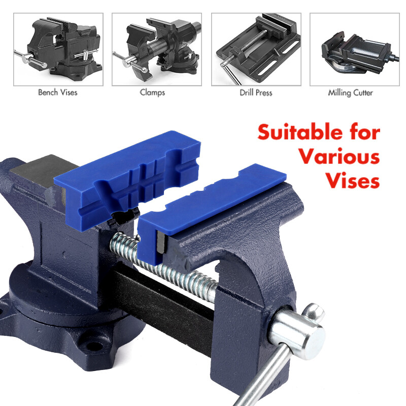 WORKPRO 4-1/2" Vise Jaw Pads Magnetic TPU Vise Jaw Protective Covers Set 2-Pairs