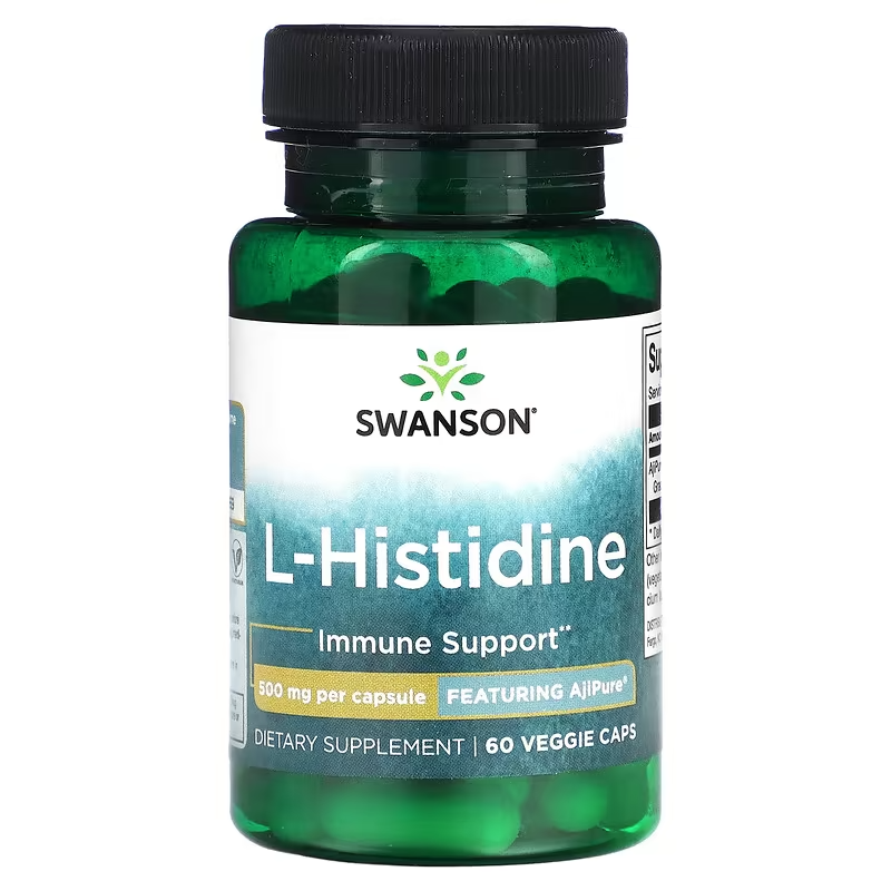 Swanson AjiPure L-Histidine 500mg - 60 Veg Caps | Supports Immune Health