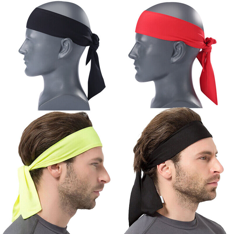 Head Tie Back Headband Sports Headband Sweat Band Hair Sweatband for Men Women